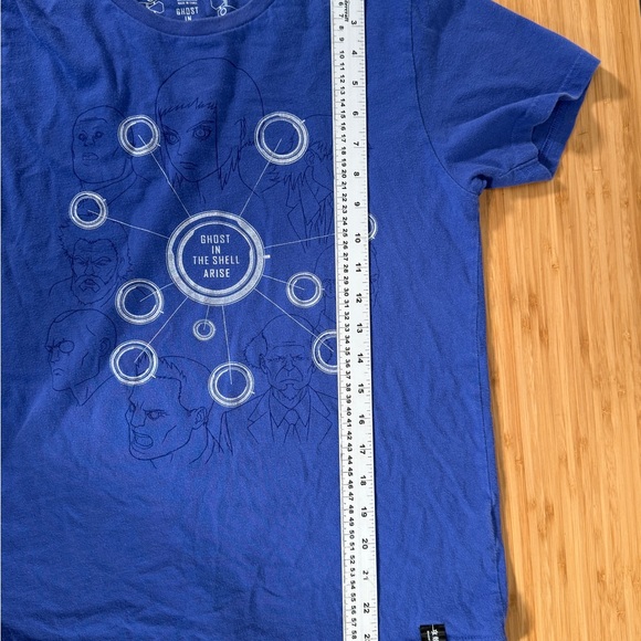 🤖 Uniqlo Ghost in the Shell Arise Shirt Womens Small Blue Anime Graphic Tee UT - Picture 7 of 8